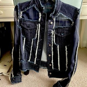 Elie Tahari Jean jacket with sheer sleeves-extremely cool - like new